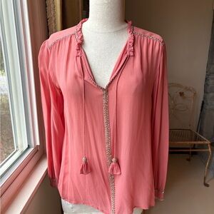 Elegant Pink Silk Women's Top